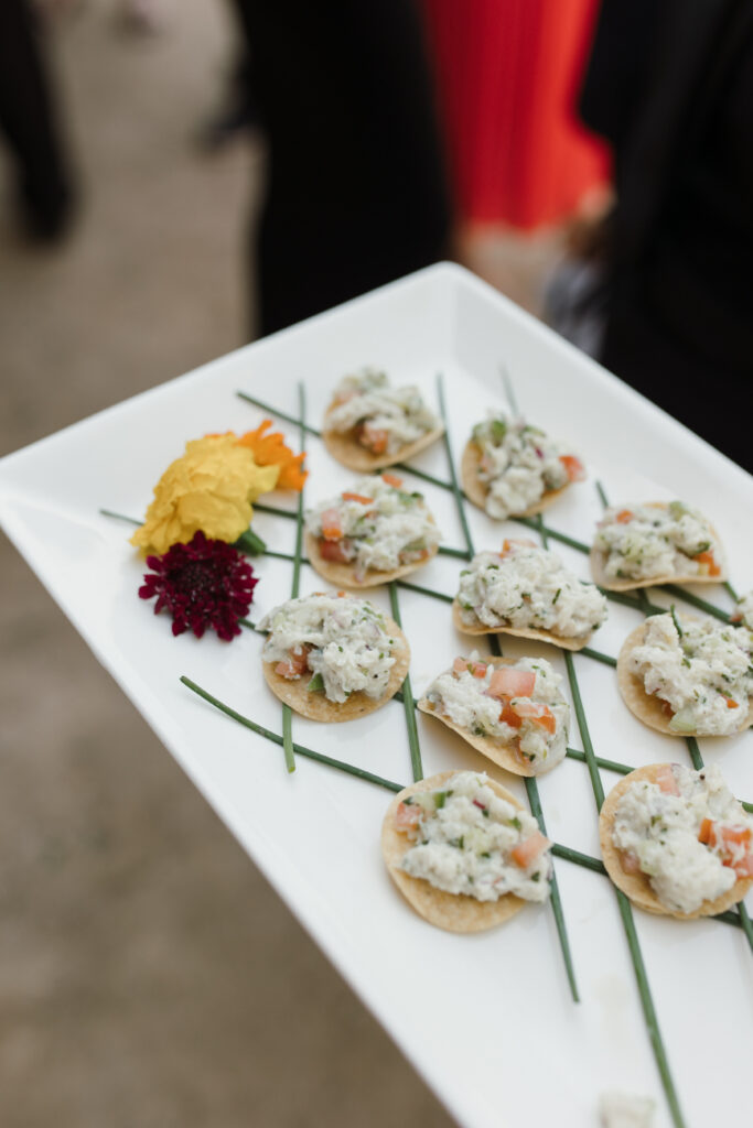 Halibut Ceviche Tostada Appetizer by Catering Connection from Meg and Jesse's Wedding at Santa Barbara Historical Museum